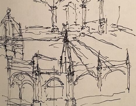 sketch of foreign city