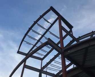 steel framework of a bullding